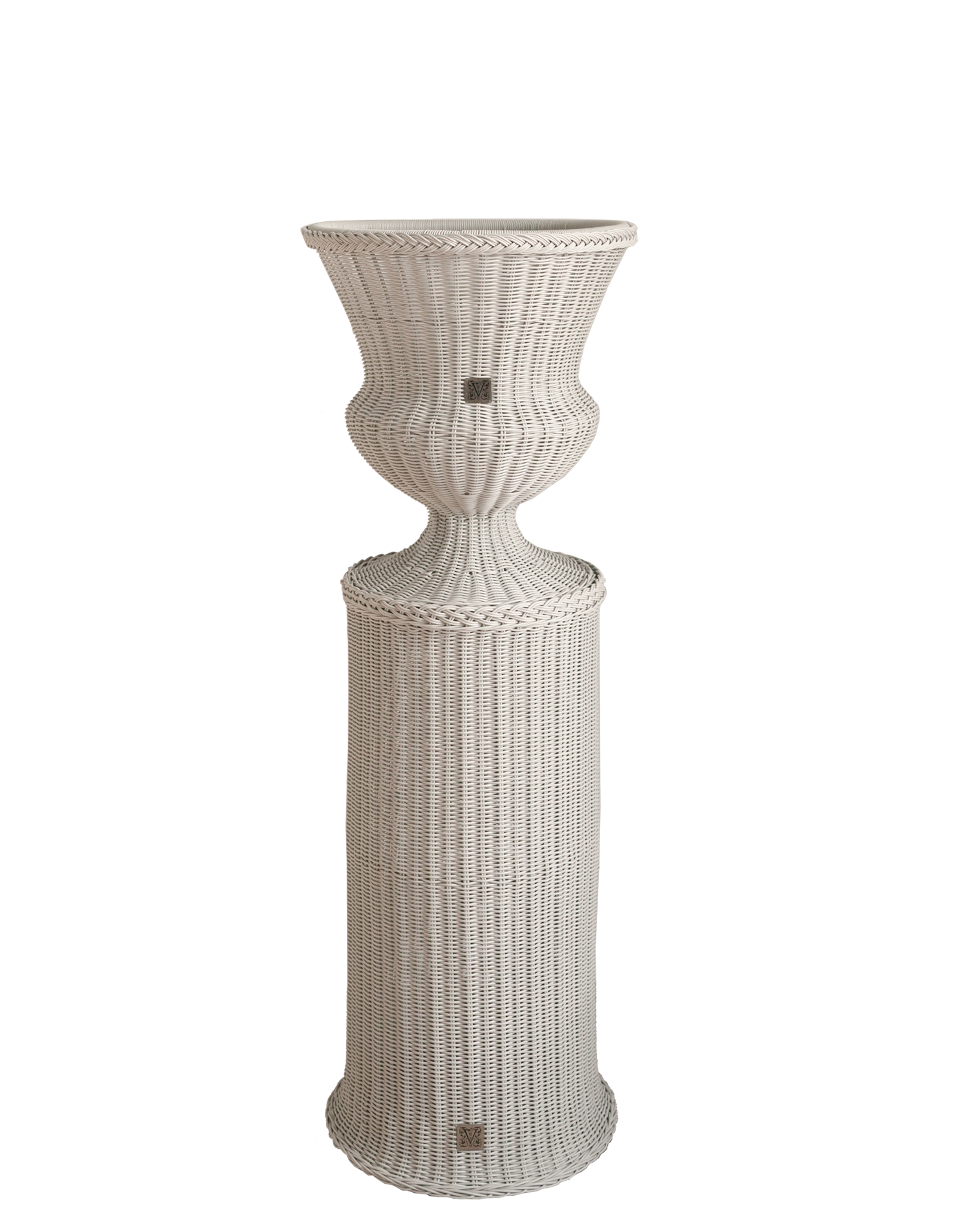 MEDICI Vase mit Podest (80), Knochenweiss