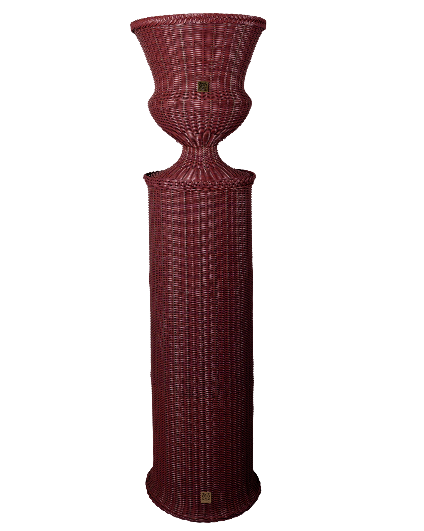 MEDICI Vase on Pedestal, Burgundy
