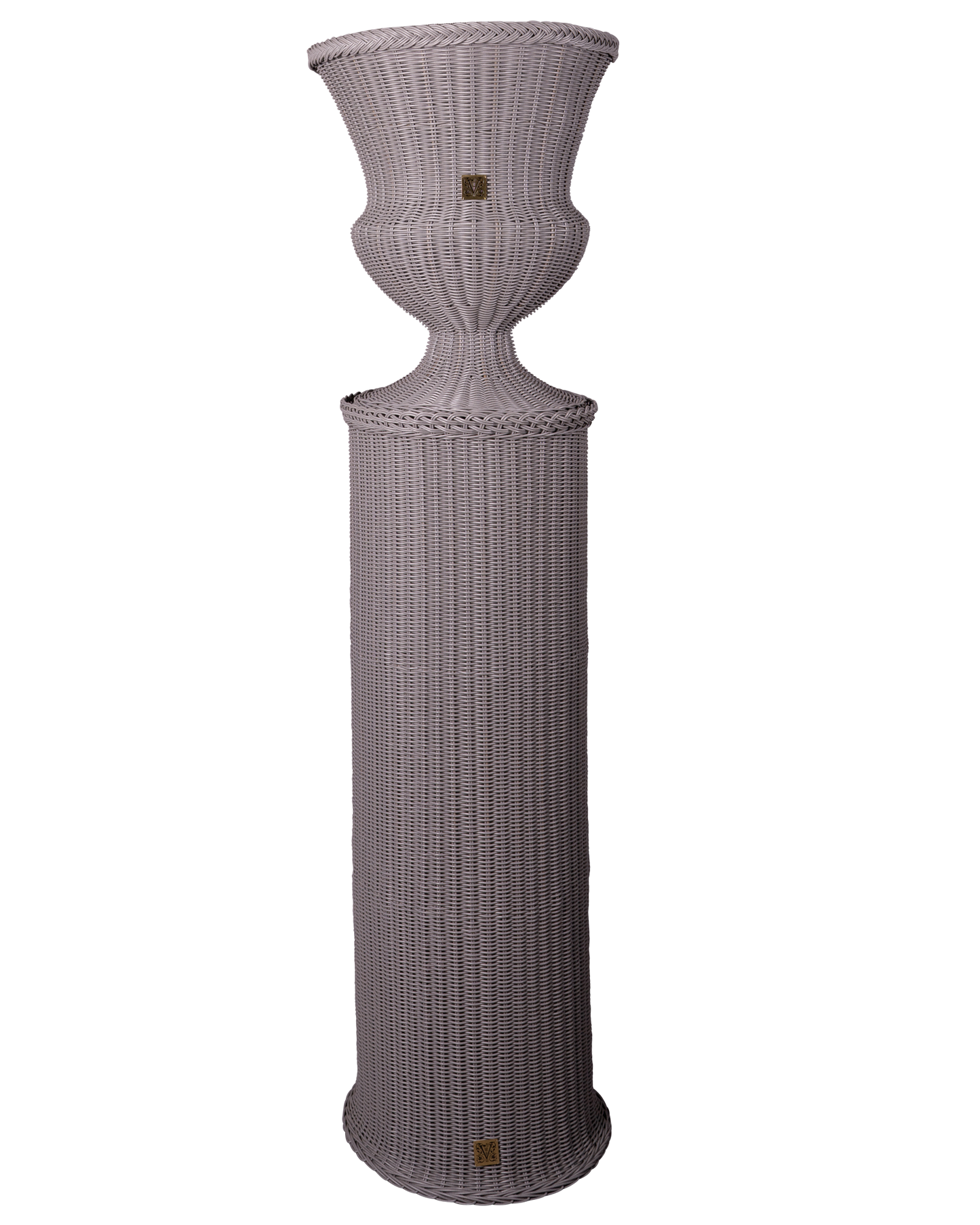 MEDICI Vase on Pedestal, Platinum Gray
