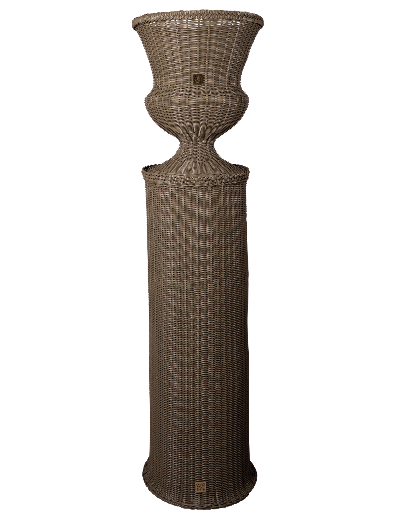 MEDICI Vase on Pedestal, Olive Green